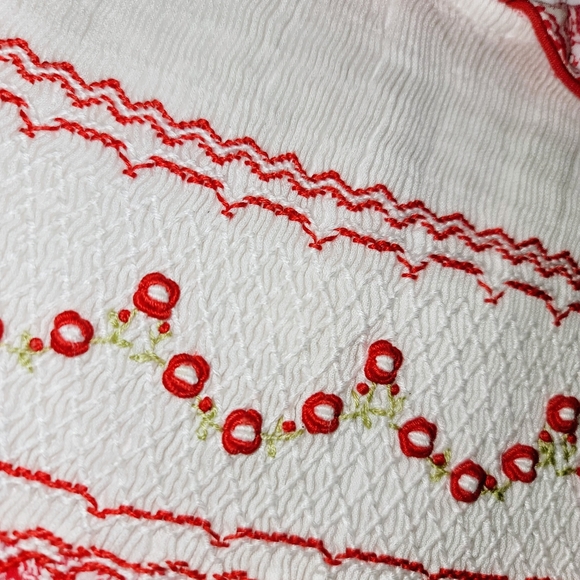 Vintage BORDINO All Over Floral Embroidered Rose Detail Frilly Ruffle Dress 6T - Picture 6 of 15